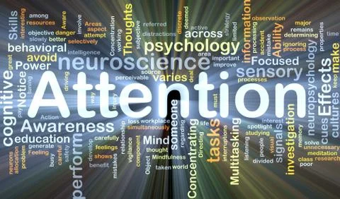 Attention background concept glowing Stock Illustration