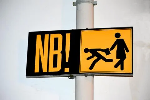 Attention! bag capture zone as warning message. be careful. danger area. Stock Photos