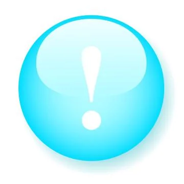 Attention, blue button Stock Illustration