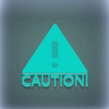 Attention caution icon symbol. 3D style. Trendy, modern design with space for yo Illustrazione stock