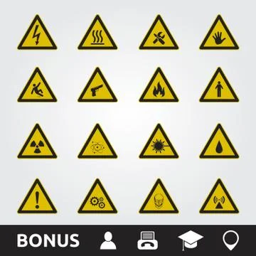 Attention Caution signs Stock Illustration