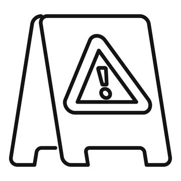 Attention cleaned surface icon, outline style Stock Illustration