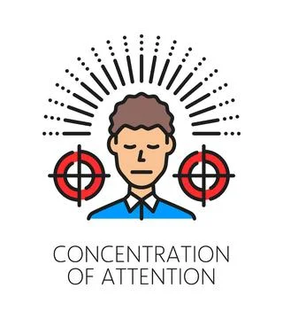 Attention concentration cognitive ability icon Stock Illustration