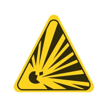 Attention dangerously explosive yellow element. Warning sign. Pictogram for w Illustrazione stock