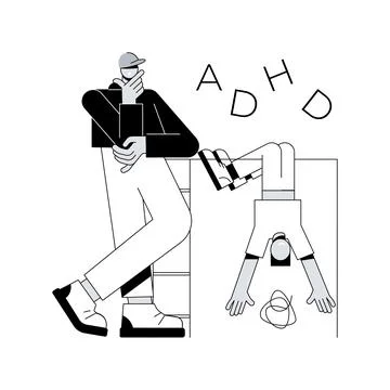 Attention deficit hyperactivity disorder abstract concept vector illustration. Stock Illustration