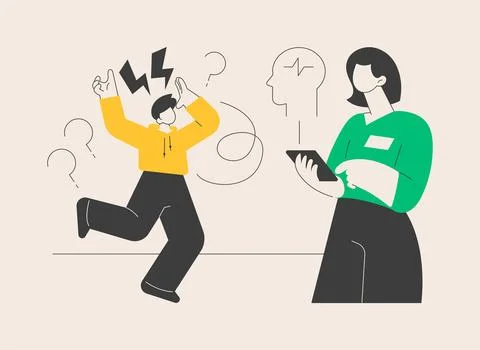 Attention deficit hyperactivity disorder abstract concept vector illustration. Stock Illustration