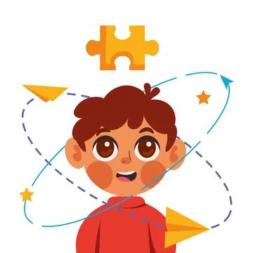 Attention deficit hyperactivity disorder child Ilustración de archivo