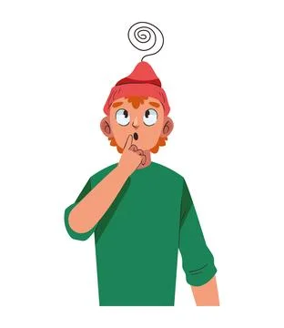 Attention deficit hyperactivity disorder man cartoon Illustrazione stock