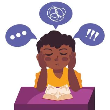 Attention deficit hyperactivity disorder student Stock Illustration
