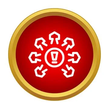 Attention distributing important notification with many arrows Stock Illustration