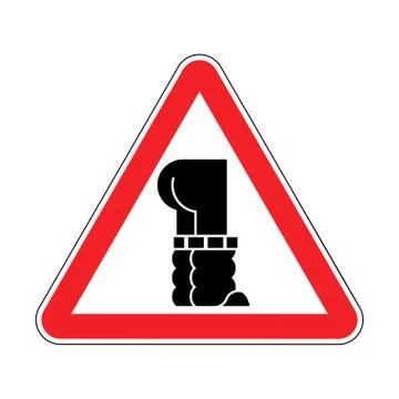 Attention Down pants. Warning red road sign. Caution pull off Jeans Stock Illustration