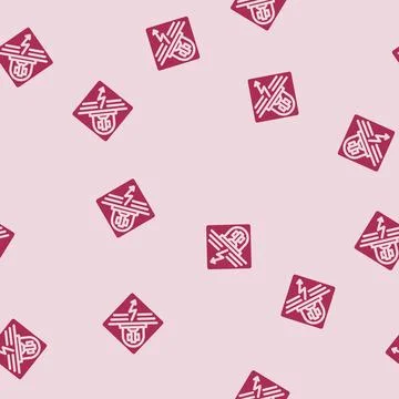 Attention electricity glyph vector seamless pattern 스톡 일러스트