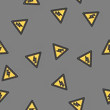 Attention electricity vector seamless pattern 스톡 일러스트