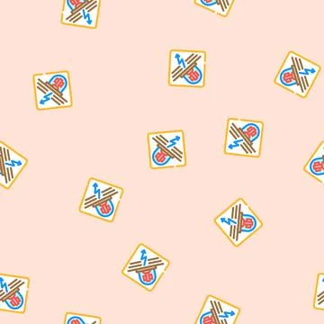Attention electricity vector seamless pattern 스톡 일러스트