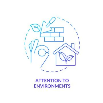 Attention to environments blue gradient concept icon Stockillustratie