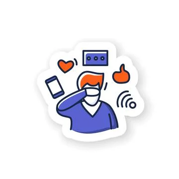 Attention focus sticker 스톡 일러스트