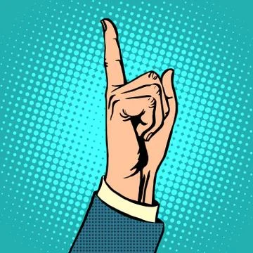 Attention gesture thumbs up Stock Illustration