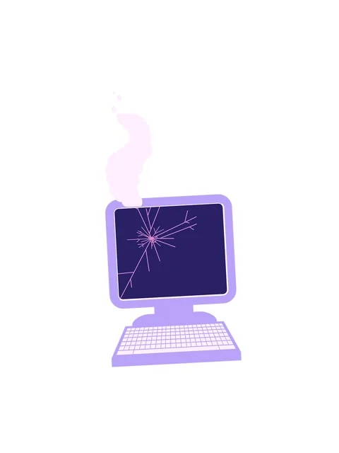 Attention grabbing animation of broken computer graphic vector illustration.. Stock Footage 324402412