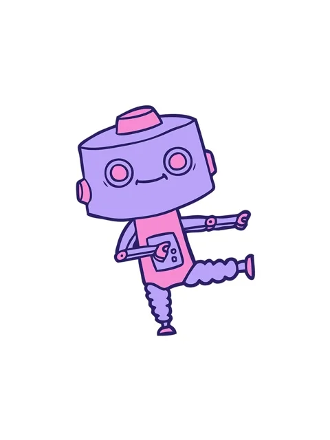 Attention grabbing animation of cartoon android character Stock Footage 324044466