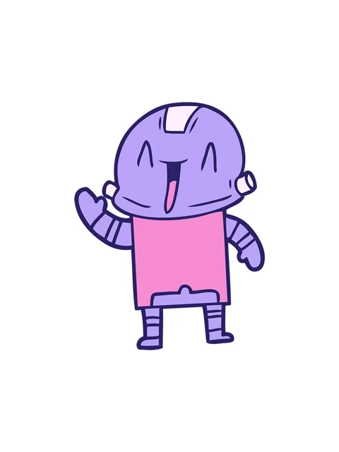 Attention grabbing animation of cartoon android Stock Footage 324429730