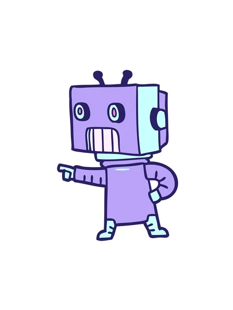 Attention grabbing animation of cartoon android doodle Stock Footage 324437616