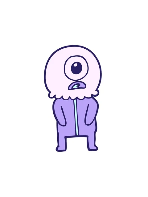 Attention grabbing animation of cartoon of a cyclops alien spaceman Stock Footage 324387262