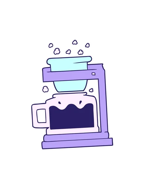 Attention grabbing animation of cartoon filter coffee machine Stock Footage 324255867