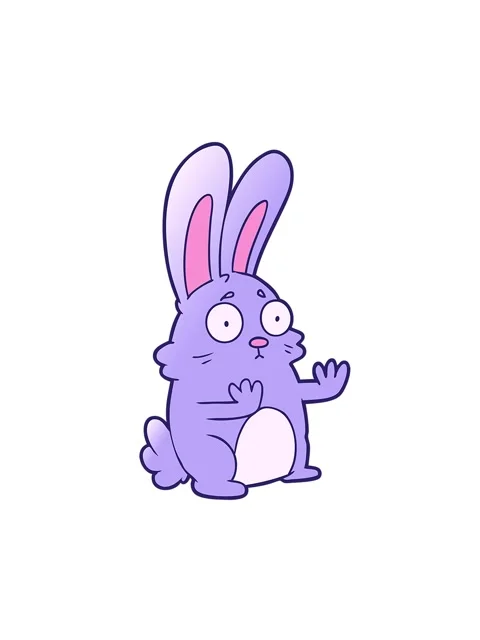 Attention grabbing animation of cartoon scared rabbit Stock Footage 324454004