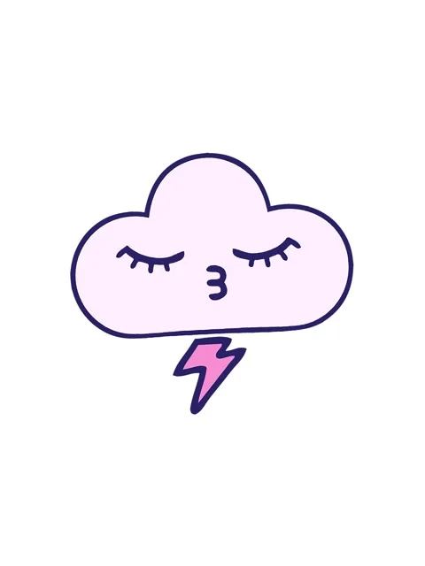 Attention grabbing animation of comic book style cartoon of a thunder cloud Stock Footage 324431118
