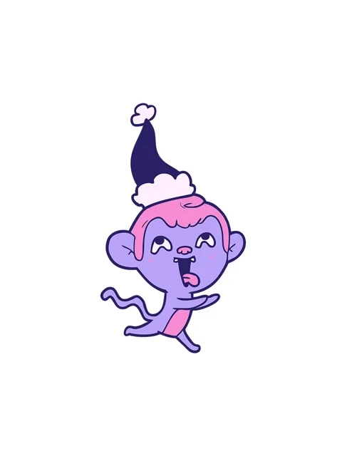 Attention grabbing animation of crazy hand drawn line drawing of a monkey r.. Stock Footage 324381611