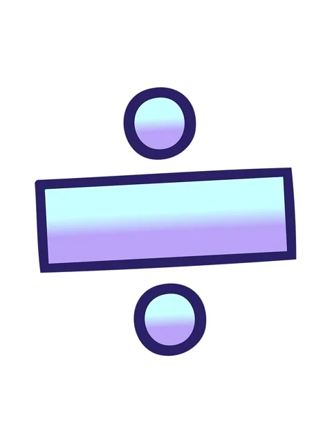 Attention grabbing animation of gradient shaded cartoon of a division symbol Stock Footage 324107779