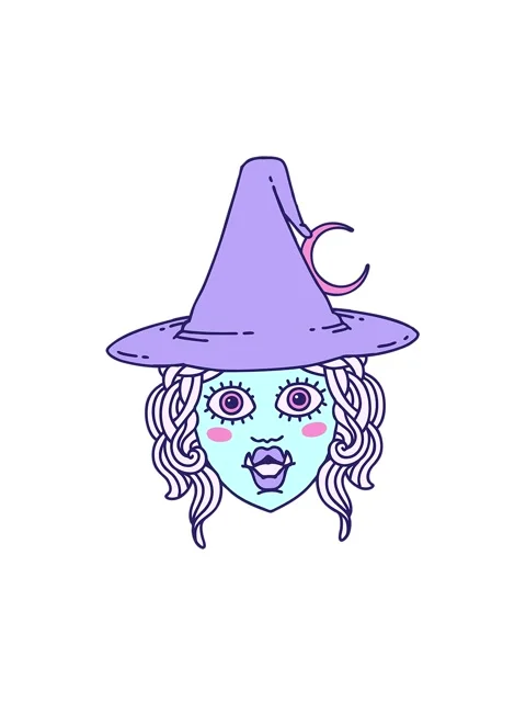Attention grabbing animation of half orc witch character face Stock Footage 324403627