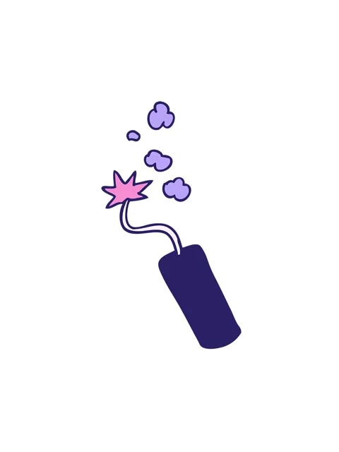 Attention grabbing animation of hand drawn cartoon doodle of a lit dynamite.. Stock Footage 324127362
