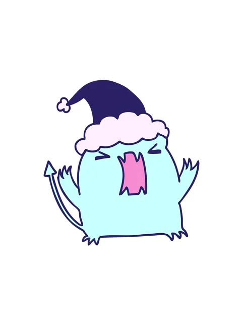 Attention grabbing animation of hand drawn christmas cartoon of kawaii devil Stock Footage 324266446