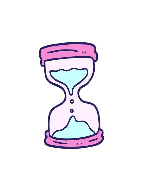 Attention grabbing animation of hand drawn doodle style cartoon hourglass Stock Footage 324367579