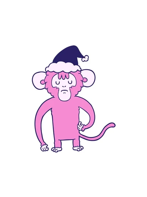 Attention grabbing animation of hand drawn line drawing of a monkey scratch.. Stock Footage 324379378