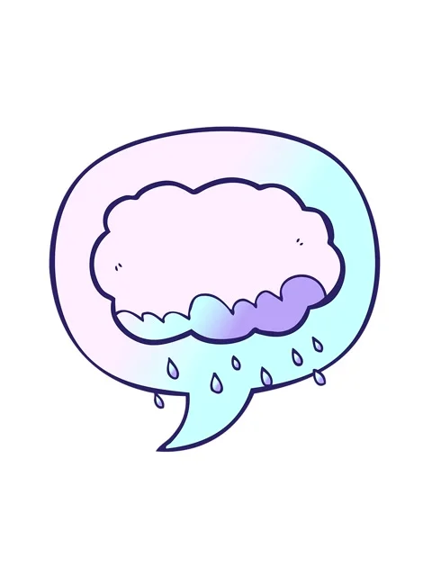 Attention grabbing animation of rain cloud with speech bubble in smooth gra.. Stock Footage 324046406