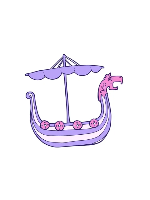Attention grabbing animation of viking ship Stock Footage 324331043