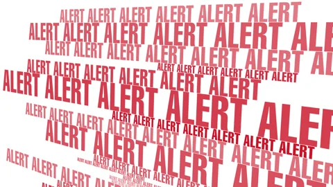 Attention grabbing red alert text on white background for top priority Stock Footage 272143015