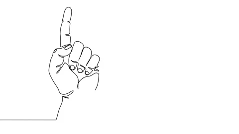 Attention hand gesture. Arm pointing direction with forefinger animated Stock Footage 299790925