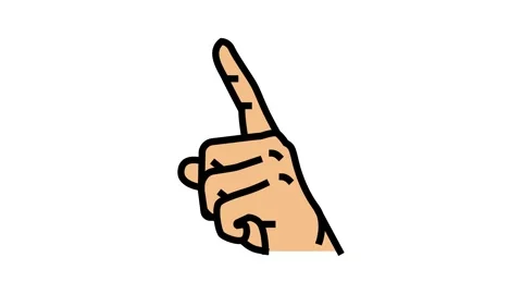 Attention hand gesture color icon animation Stock Footage 224947031