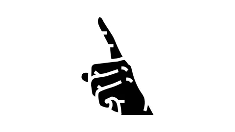 Attention hand gesture glyph icon animation Stock Footage 222813930