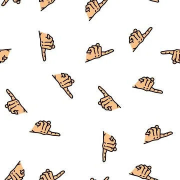Attention hand gesture vector seamless pattern Stockillustratie