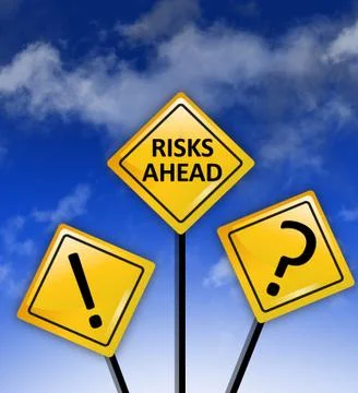 Attention high Risks ahead sign Stock-Fotos