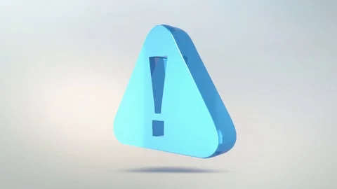 Attention icon is made of glass. Translucent rotating exclamation mark sign Stock Footage 86904783
