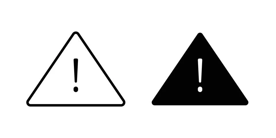 Attention icon solid, line, and editable vector set. Stock Illustration