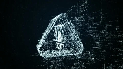 Attention logo, design consisting of digit code and symbol Stock Footage 93526136