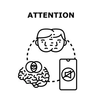 Attention management controlling focus and avoiding distraction Stock Illustration