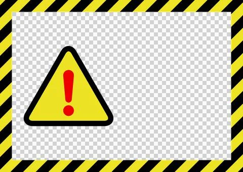 Attention mark and yellow and black striped frame (A size horizontal) Иллюстрация
