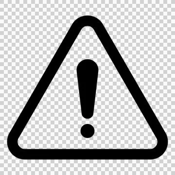 Attention mark, black exclamation mark and triangle Stock Illustration